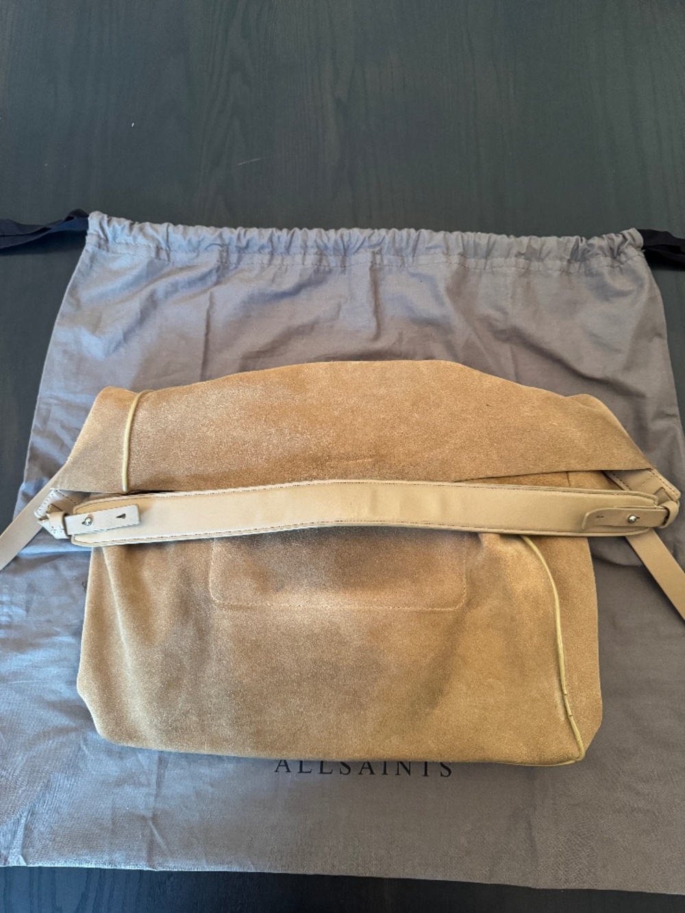 ALLSAINTS Paradise North South Suede Tote (TAN) - Picture 5 of 12